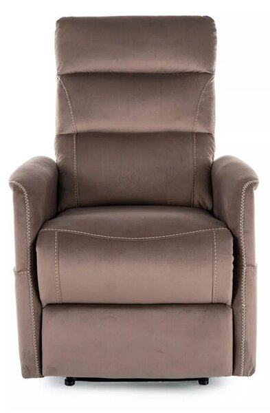 Fotoliu recliner SOLON M, stofa catifelata cappuccino - Bluvel 38, 74x