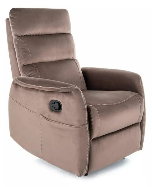Fotoliu recliner SOLON M, stofa catifelata cappuccino - Bluvel 38, 74x