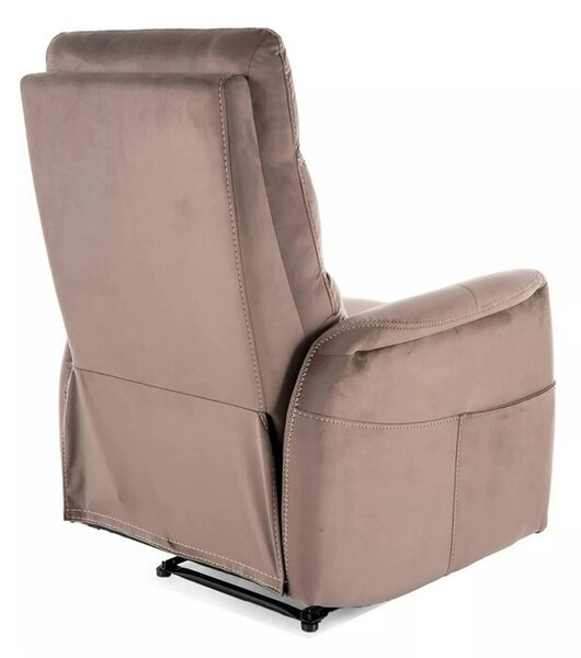 Fotoliu recliner SOLON M, stofa catifelata cappuccino - Bluvel 38, 74x