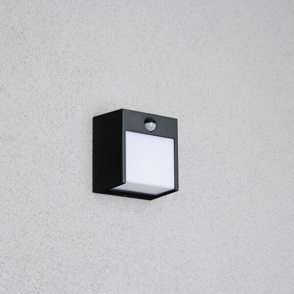 Aplică LED de exterior cu senzor BRILAGI TERNI LED/12W/230V negru IP54