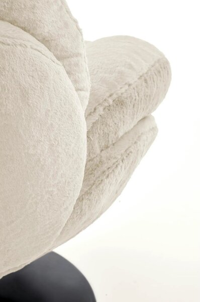 Fotoliu SHELL, blana artificiala crem - Lapit 23, 80x87x86 cm