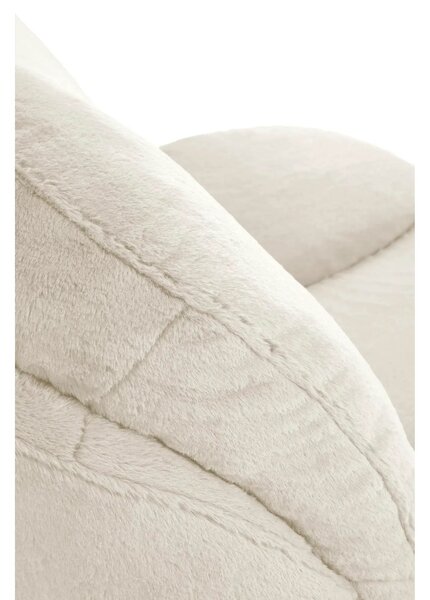 Fotoliu SHELL, blana artificiala crem - Lapit 23, 80x87x86 cm