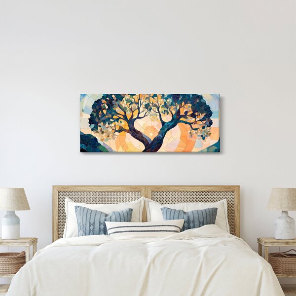 Tablou – Mozaic – soare și arbore II. (120x50 cm)
