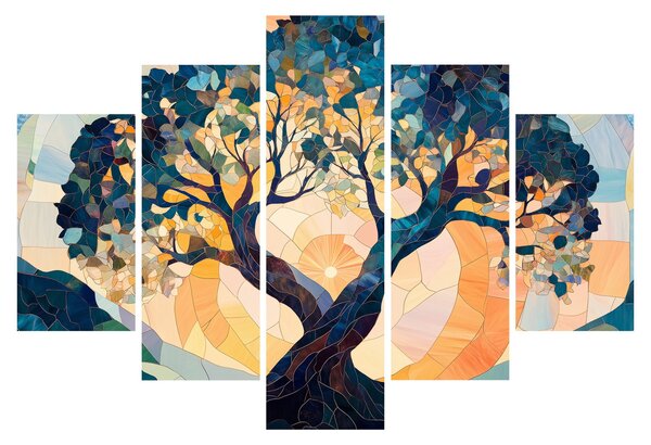 Tablou – Mozaic – soare și arbore II. (150x105 cm)