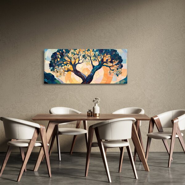 Tablou – Mozaic – soare și arbore II. (120x50 cm)