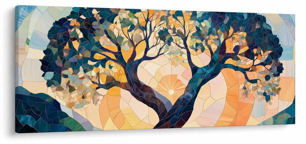 Tablou – Mozaic – soare și arbore II. (120x50 cm)