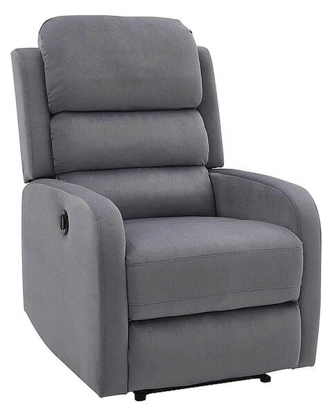 Fotoliu recliner PEGAZ M, gri/negru, stofa catifelata/metal, 64x88/160
