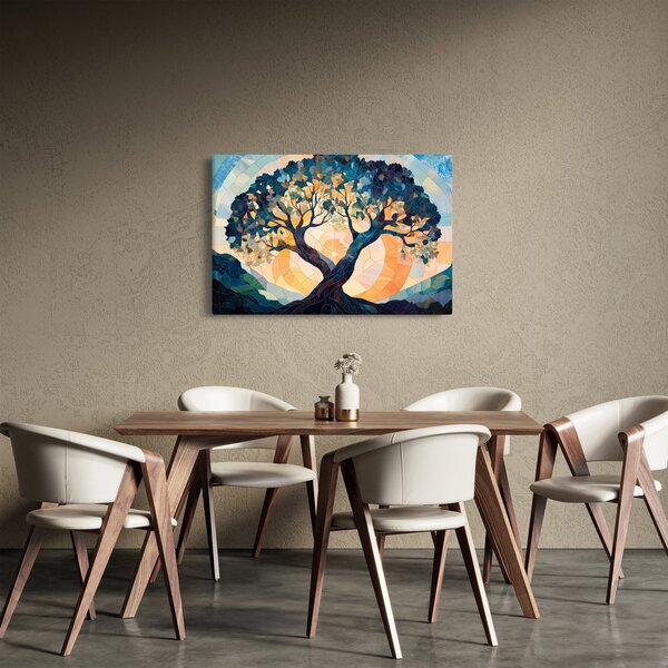 Tablou – Mozaic – soare și arbore II. (90x60 cm)