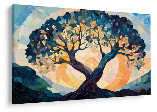 Tablou – Mozaic – soare și arbore II. (90x60 cm)
