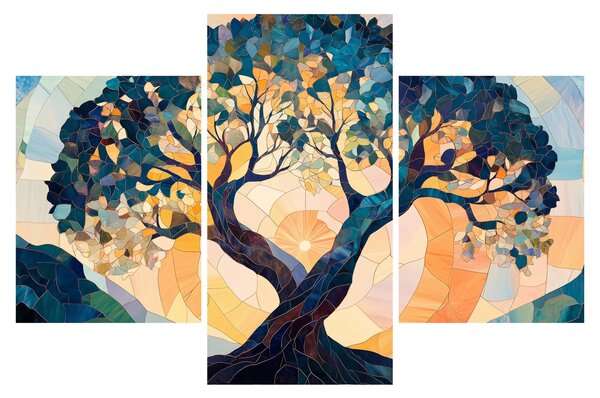 Tablou – Mozaic – soare și arbore II. (90x60 cm)