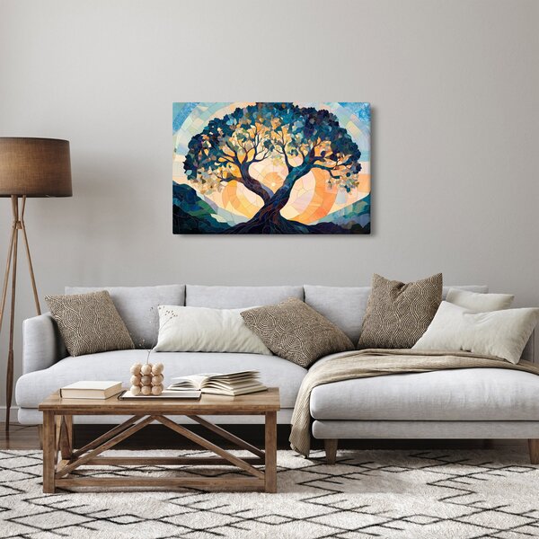 Tablou – Mozaic – soare și arbore II. (90x60 cm)