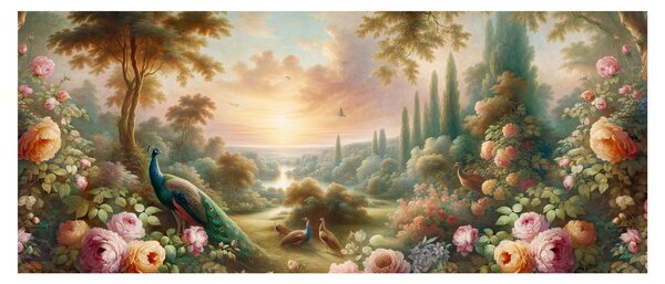 Tablou - Păuni în grădină (120x50 cm)