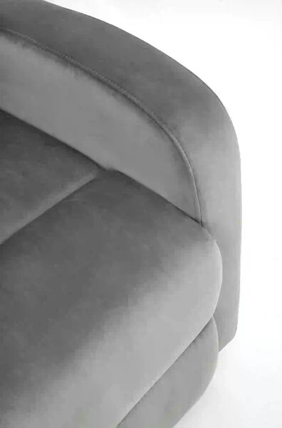 Fotoliu rabatabil WONDER, gri/negru, stofa catifelata/metal, 75x95/140