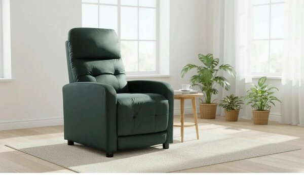 Fotoliu rabatabil OTUS, stofa catifelata verde - Bluvel 78, 66x92/144x