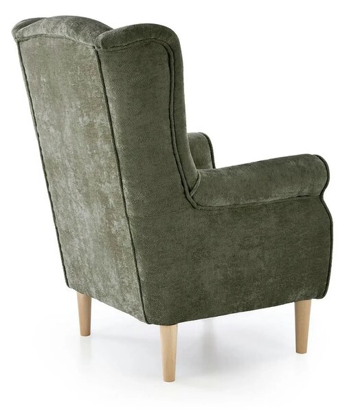 Fotoliu HERMES, stofa verde olive - Markos 14/12, 80x80x110 cm