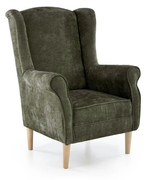 Fotoliu HERMES, stofa verde olive - Markos 14/12, 80x80x110 cm