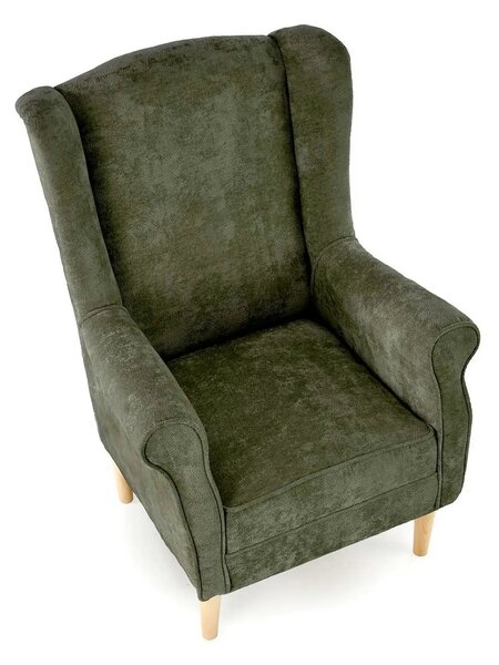 Fotoliu HERMES, stofa verde olive - Markos 14/12, 80x80x110 cm