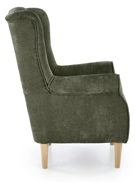 Fotoliu HERMES, stofa verde olive - Markos 14/12, 80x80x110 cm