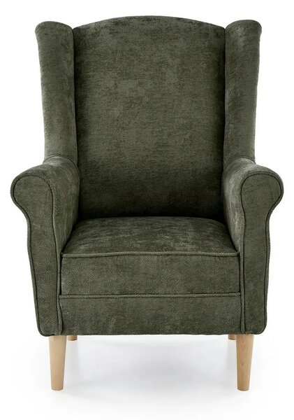 Fotoliu HERMES, stofa verde olive - Markos 14/12, 80x80x110 cm