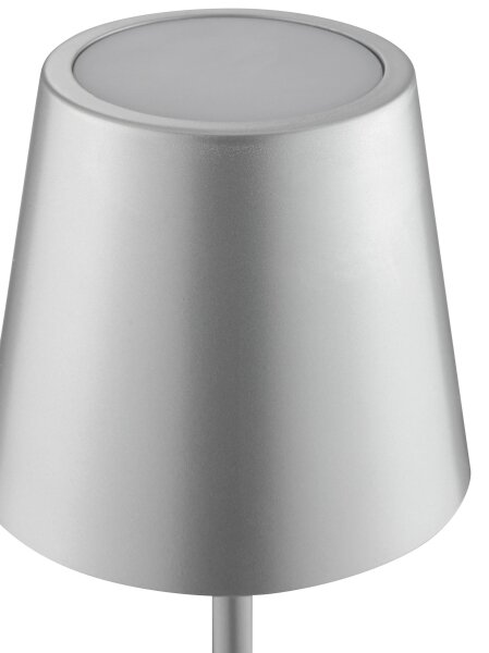 Brilliant - Lampă de birou LED reîncărcabilă, dimabilă, cu control tactil ELORA LED/2,5W/5V 2700K IP44 argintiu