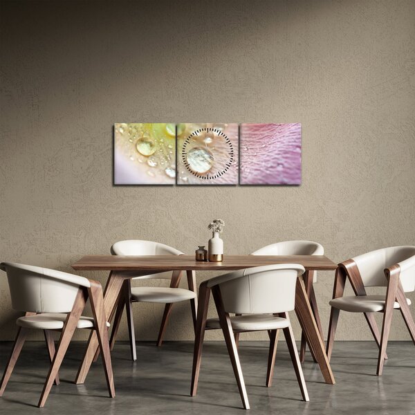 Tablou - Picături de rouă (cu ceas) (90x30 cm)