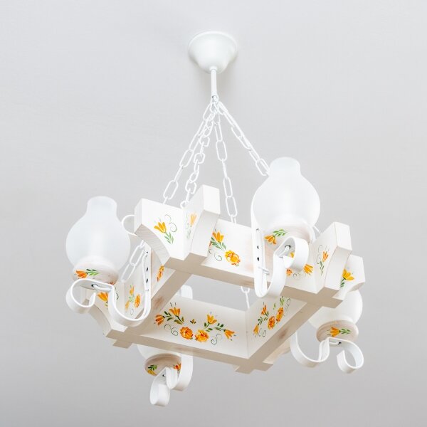 Brilagi - Candelabru cu lanț QUEEN 4xE14/40W/230V fag/crem