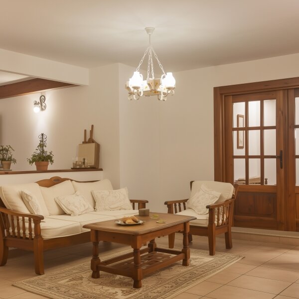 Brilagi - Candelabru cu lanț QUEEN 4xE14/40W/230V fag/crem