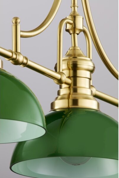 Lustră cu tijă PLATINO Jupiter 2074, 3xE27/15W/230V, verde/auriu