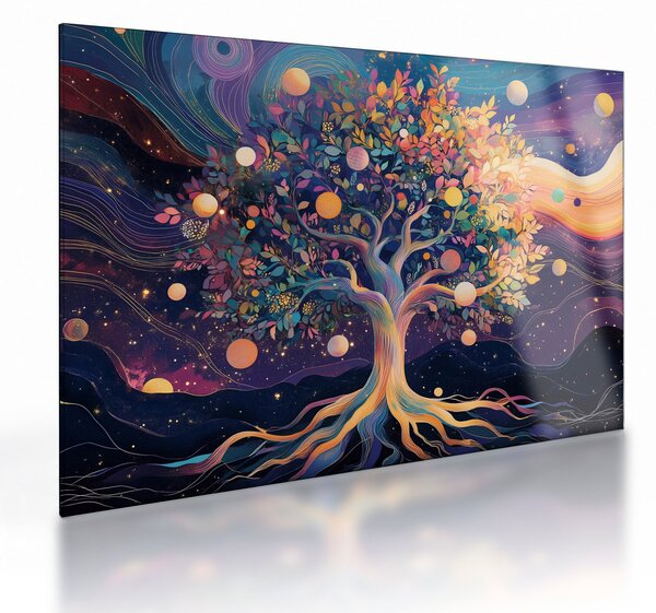Tablou pe sticlă – Arbore violet plin de energie (70x50 cm)
