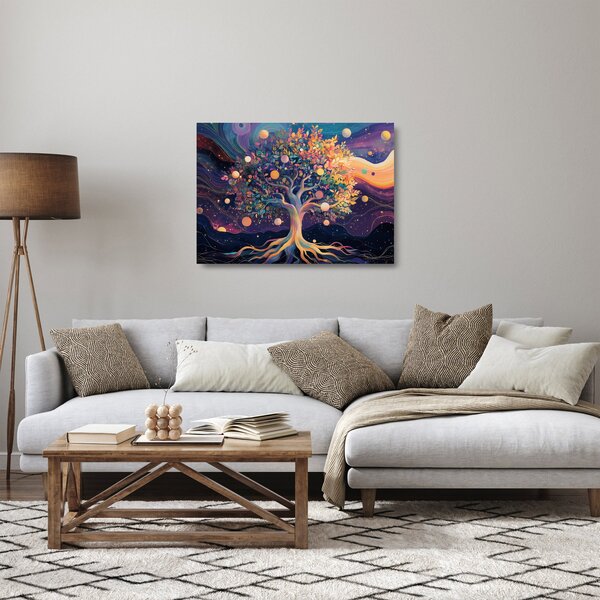 Tablou pe sticlă – Arbore violet plin de energie (70x50 cm)