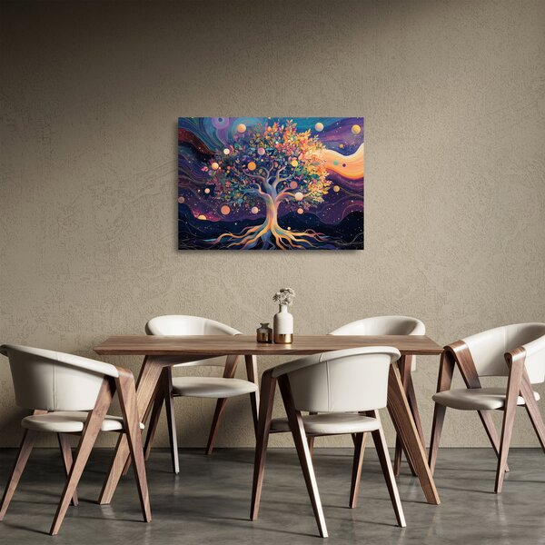 Tablou pe sticlă – Arbore violet plin de energie (70x50 cm)