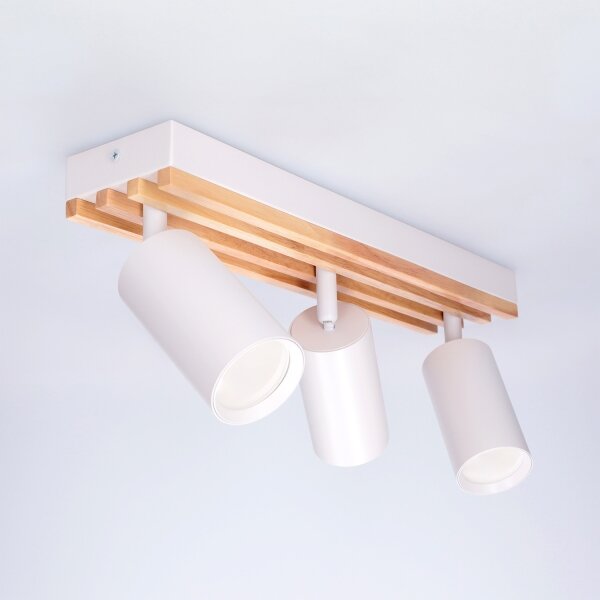 Brilagi - Spot aplicat SELE WOOD ACOUSTIC 3xGU10/30W/230V alb/lemn