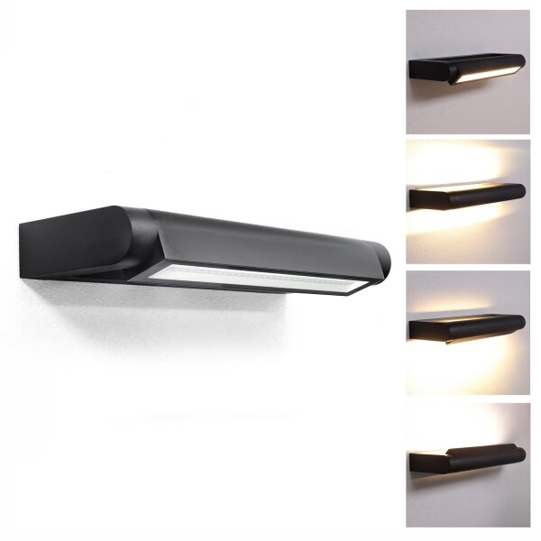Brilagi - Aplică de exterior SALERNO LED, 12W, 230V, 35,5 cm, negru, IP65