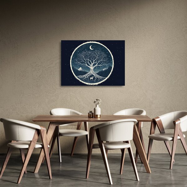 Tablou pe sticlă – Arbore magic cu cerb II. (70x50 cm)