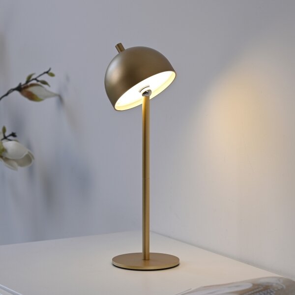 Schöner Wohnen 19244-12 - Lampă de masă LED dimabilă BELLIS, 2,5W/5V, IP54, aurie
