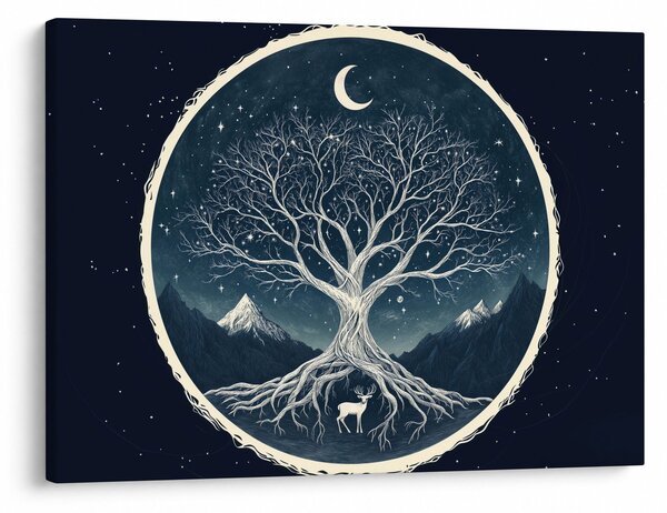 Tablou – Arbore magic cu cerb II. (70x50 cm)