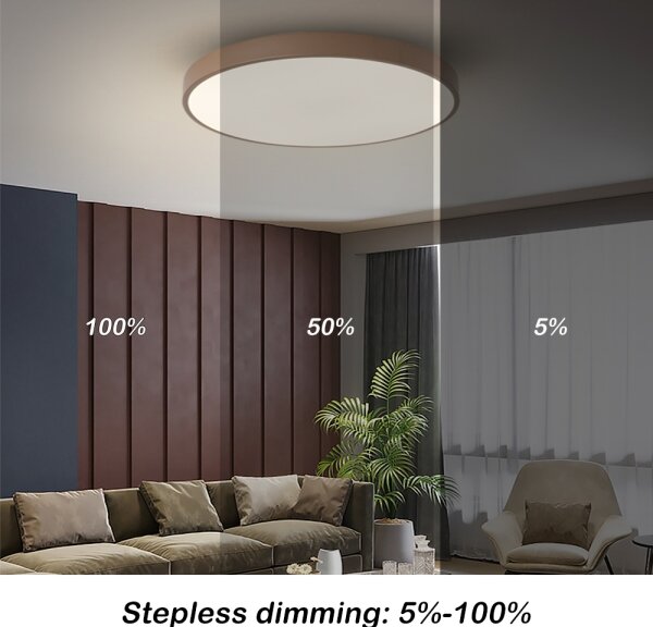 Brilagi - Plafonieră LED dimabilă POOL LED/60W/230V 3000-6000K 60 cm maro, cu telecomandă