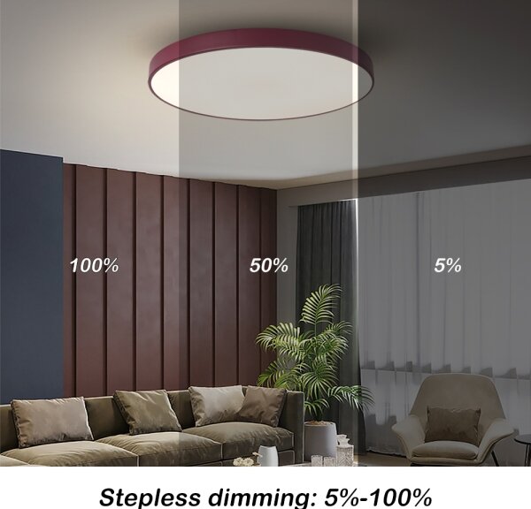 Brilagi-LED Plafonieră reglabilă POOL LED/60W/230V 3000-6000K 60 cm bordo + telecomandă