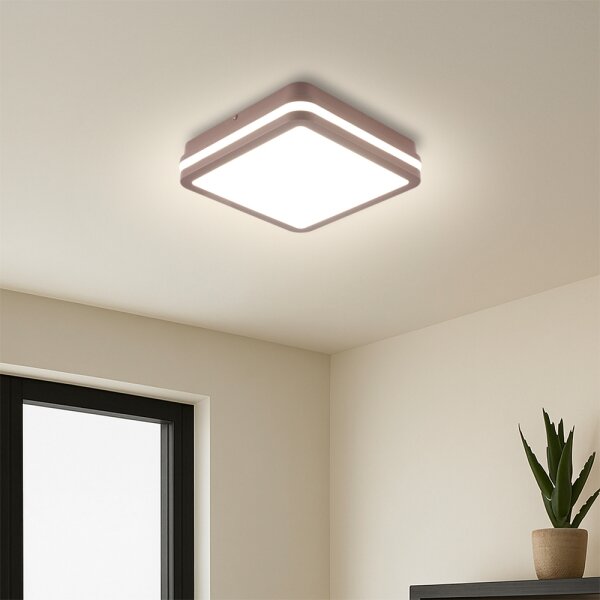 Brilagi-LED Lampă de exterior cu senzor BENE LED/18W/230V 21,5x21,5 cm maro IP54