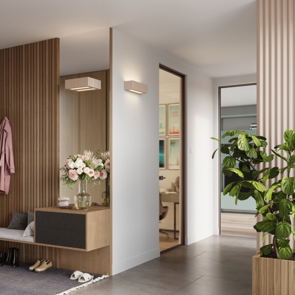 Sollux SL.1887 - Aplica de perete RIGATA 1xE27/15W/230V ceramică/taupe