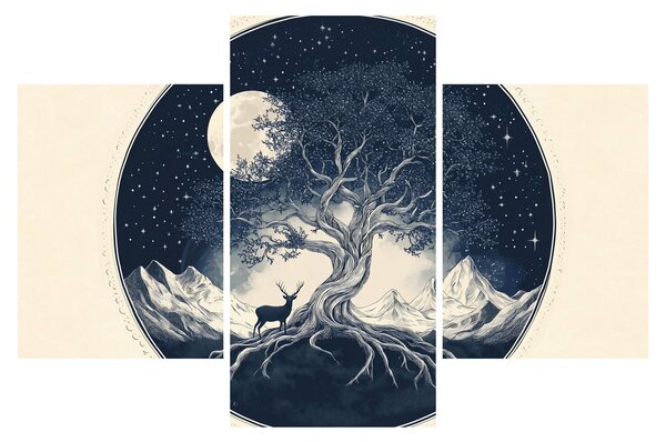 Tablou – Arbore magic cu cerb I. (90x60 cm)