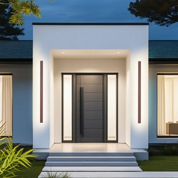 Brilagi-LED LINEAR Aplica LED de perete pentru exterior, 32W, 230V, 3000K, IP65, 140 cm, maro, CRI 90
