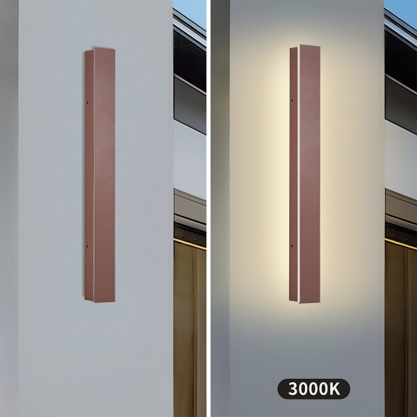 Brilagi - Aplică LED de exterior LINEAR, 12W, 230V, 3000K, IP65, 50 cm, maro, CRI 90