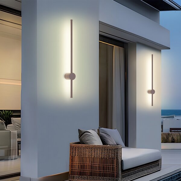Brilagi AURA - Aplică LED de exterior pentru perete, 12W/230V, 3000K, IP54, 65 cm, maro, CRI 90
