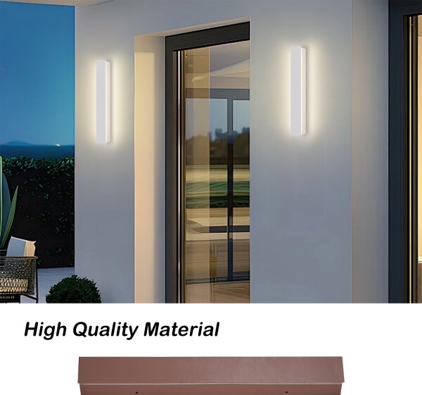 Brilagi - Aplica LED de exterior LINEAR, 8W, 230V, 3000K, IP65, 30 cm, alb, CRI 90