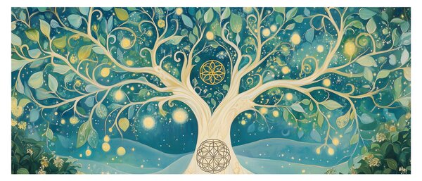Tablou – Arbore magic cu spirale (120x50 cm)