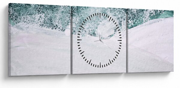 Tablou - Turcoaz abstractizare (cu ceas) (90x30 cm)