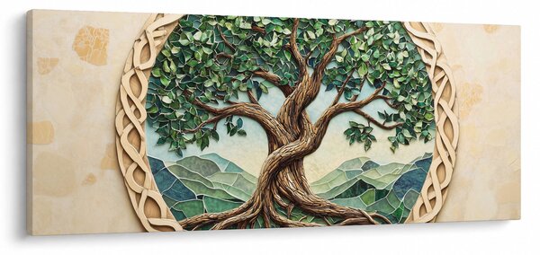 Tablou – Arborele vieții împletit (120x50 cm)