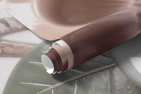 Tapet Flori ceramice tridimensionale într-o paletă de culori pastelate delicate, Fototapet Flori, w09887 : Uwalls.ro