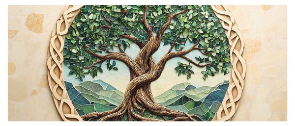 Tablou – Arborele vieții împletit (120x50 cm)
